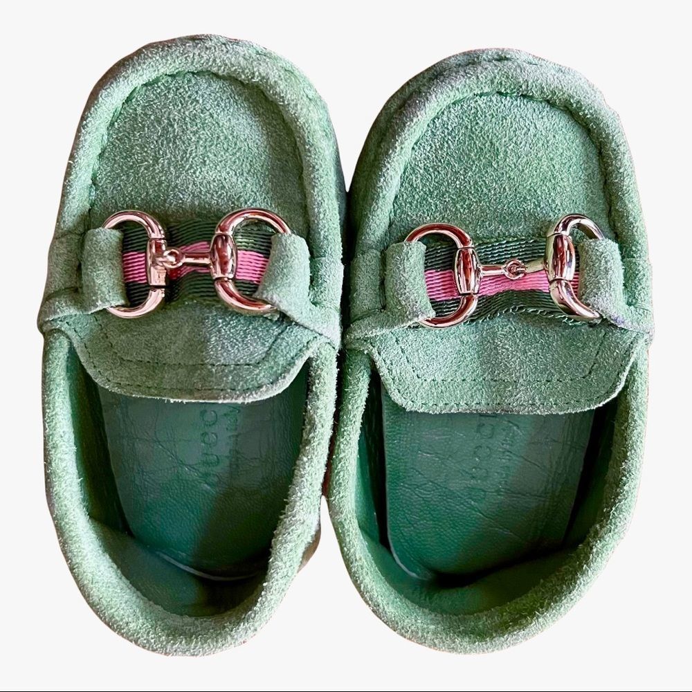 Gucci Green Baby Walker Shoes